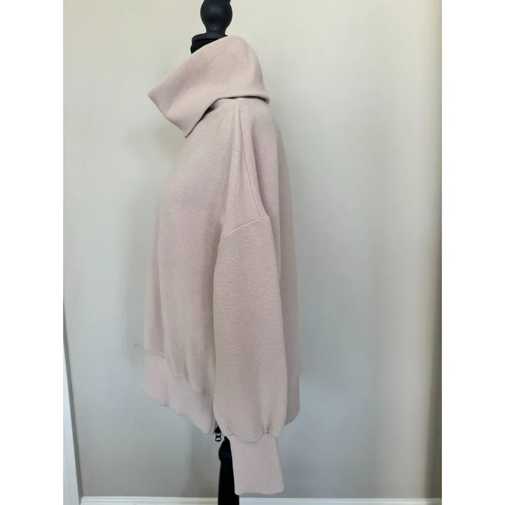 Varley Women’s Milton Oversized Side-Zip Collared Hoodie | Pale Pink | Small - Picture 2 of 6